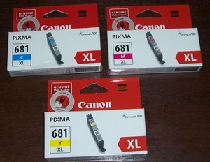 3 x Canon 681XL cyan,mag,yellow for TS9160,TS6160,TS8160,TS8260, TS8360, TS9160+ - Bild 1 von 1