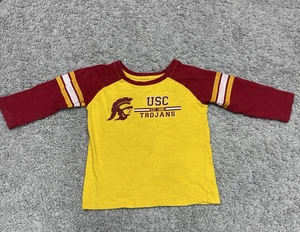 USC Trojans Toddler 4T Shirt Colosseum Long Sleeve Raglan Tee Yellow Red - Picture 1 of 12