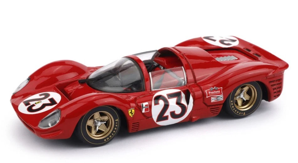 MODELLINO AUTO STATICO BRUMM FERRARI 330 P4 SPYDER WINNER 24H DAYTONA 1967 1/43 - Immagine 1 di 4