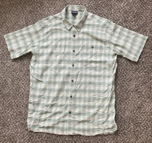 Patagonia Shirt Mens Size XL Green Plaid A/C Seersucker Textured Organic Cotton - Picture 1 of 9