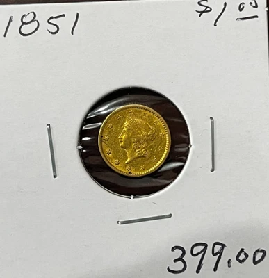 1851 $1 Gold - Nice Original Coin - Image 1 of 3