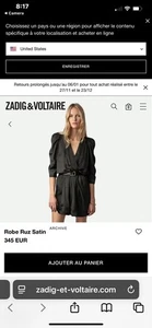 Mujer Vestido Corto Zadig And Voltaire Color Humo/Gris Material Satinado Talla M - Imagen 1 de 4