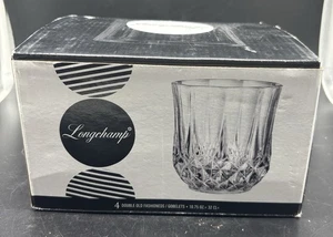 Vintage Cristal d'Arques 4 Longchamp Crystal Glass Old Fashioneds Tumblers - Picture 1 of 6