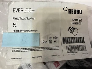 Rehau 104856-001  1/2” plug  EVERLOC+ Polymer plug (bag of 20ea) - Picture 1 of 6