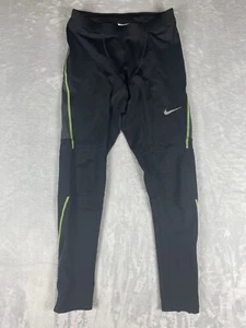 Nike POWER RUNNING REFLECTIVE TIGHT FIT LEGGING PANT Men's Medium Black Neon - Picture 1 of 9