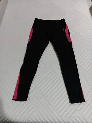 Pantalones de correr Saucony para mujer S ropa deportiva recortada bolsillo con cremallera negro/rosa Foto 1 de 4