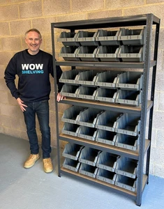 Plastic bin kits Boltless metal Racking Shelving Storage Garage Workshop Shelf