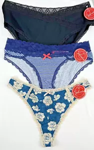 3 Pairs Splendies Women's Underwear - Size 1X - Thong - Bikini Briefs - Free S/H - Picture 1 of 11