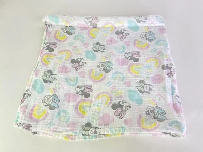 Manta de seguridad Disney Baby Minnie Mouse Happy Love arco iris muselina Lovey Foto 1 de 4