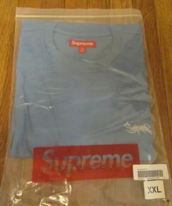 Supreme Washed Tag S/S Top Size XXL Light Royal Blue SS24 Supreme New York 2024 - Picture 1 of 7
