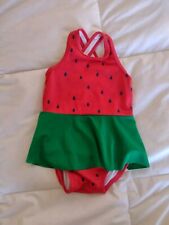 Hanna Andersson Watermelon Baby Skirted One Piece Swimsuit 12-18M Red Green 