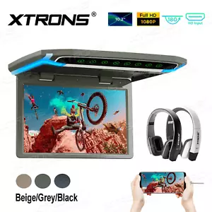 XTRONS 10.2" HD Screen Car Roof Overhead Monitor HDMI/USB/SD/IR/FM +Headsets - Picture 1 of 13