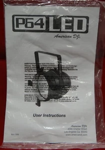 P64 LED American DJ User Instructions Pamphlet - Picture 1 of 4