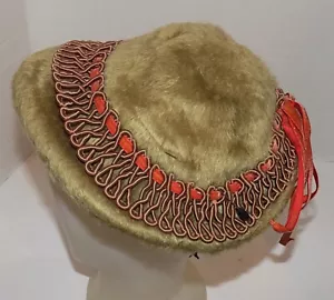 Vintage Green/Gold Melusine Nat Frank by Lee Leon Hat Velvet Trim - Picture 1 of 6