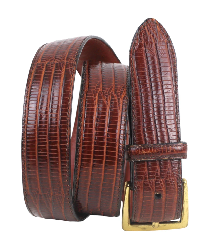Club Room коричневый из натуральной кожи змея 1 1/8» Wd повседневное платье ремень Sz 34/85 (47 М - Изображение 1 из 4