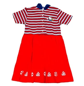 Vintage Sanrio Hello Kitty Nautical Sailor Dress Girls Size 140/M/8-10 NEW - Picture 1 of 11