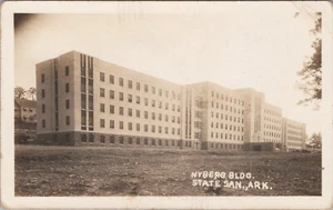 RPPC Postcard Arkansas AR Booneville State Sanitarium Nyberg Bldg.  c 1942 - Picture 1 of 2