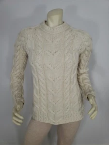 NWT BLARNEY WOOLLEN MILLS SUPERSOFT MERINO WOOL ARAN CABLE SWEATER WOMEN'S S - Picture 1 of 15