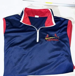 St Louis Cardinal MLB Blue 1/4" zip up Pullover Lightweight Baseball Shirt Sm - Picture 1 of 7