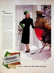 1942 Forstmann Woolen Company Passaic NJ Vintage 1940s Print Ad WWII War Bonds - Picture 1 of 2