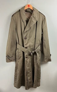Vintage WW2 US Military Field Overcoat Trench Coat OD Sz M Reg Olive Green Army - Picture 1 of 20