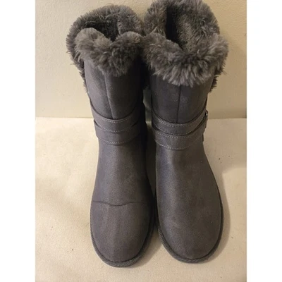 AIRWALK Womens Winter Boots size 9 Faux Fur Ankle Lined Strap and Buckles Accent — 第 1/4 张图片