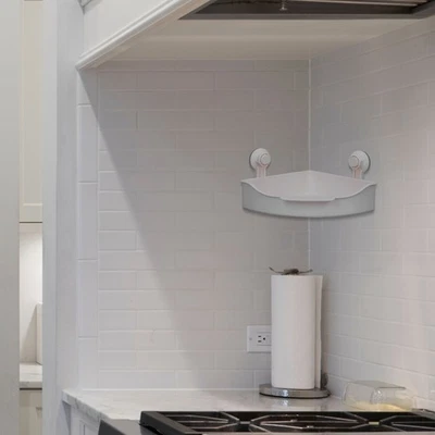  1 set angolo doccia caddy aspirazione con tazza di aspirazione non perforazione - Imagen 1 de 4