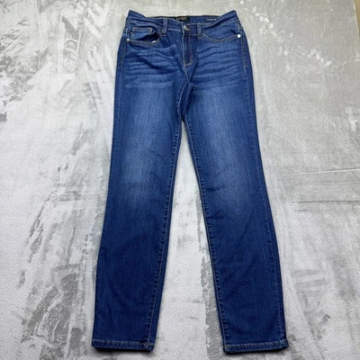 Judy 蓝色牛仔裤女式 9/29 深水洗牛仔直筒弹力休闲垃圾 — 第 1/4 张图片