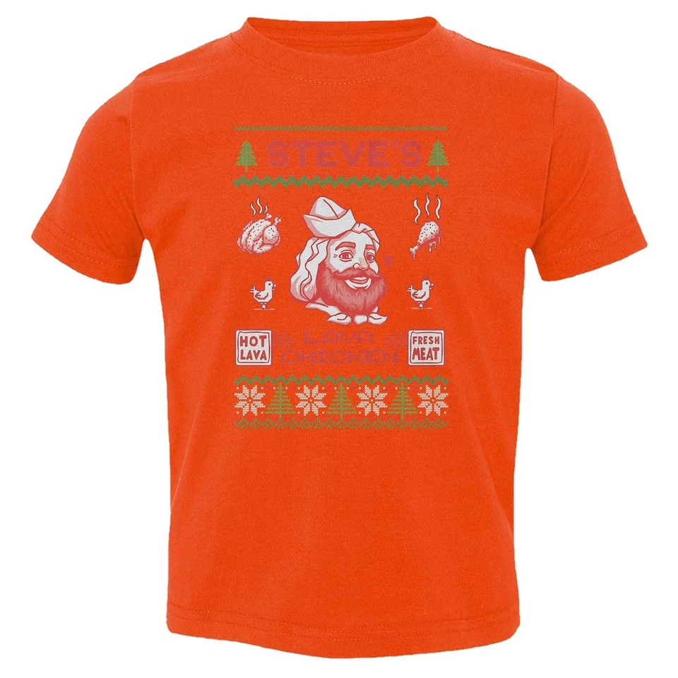 Camiseta Funny Lava Chicken - Jogo de pixels Natal criança feia - Imagem 1 de 1
