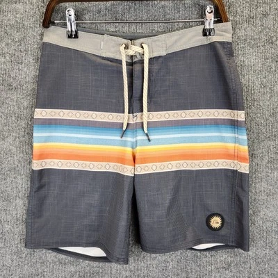 Pantalones Cortos Quiksilver Para Hombre 29 Negro/Gris Oscuro Rayas Boardshorts Playa Natación Foto 1 de 4