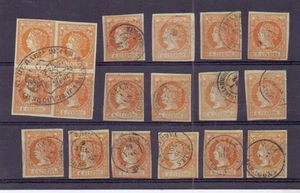 SPANIEN 1860 4c x 14 GEBRAUCHT + 4ER BLOCK GEBRAUCHT - Bild 1 von 1
