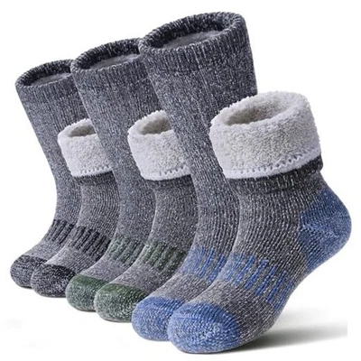  Calcetines de senderismo de lana merino para niños niños niñas 8-12 años 3 pares de calcetines de lana a Foto 1 de 4