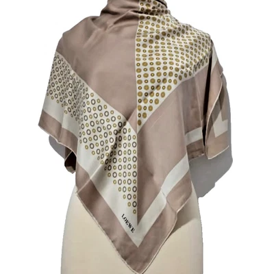 Authentic LOEWE Vintage Silk Scarf 34" – Abstract Geometric Luxury Designer - Image 1 of 4