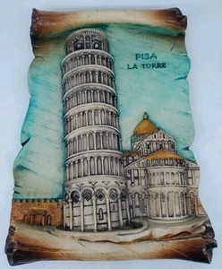 Beautiful Souvenir La Torre di Pisa Tower Hanging Plaque - Picture 1 of 5
