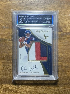 2017 Immaculate Collection Deshaun Watson AUTO Rookie Premium Patch /49 BGS 8/10 - Image 1 of 2