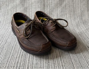 Timberland Mens Size 9M Brown Leather Loafer Boat Shoe 71024 Slip On Casual - Picture 1 of 23