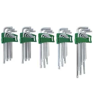 Metric & SAE Ball End, Long & Extra Long Arm Star Hex Key Sets 45pcs TOTAL - Picture 1 of 11