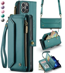 Girl's Crossbody Leather Zipper Handbag Case Purse Wallet Card Stand Phone Cover - Picture 1 of 30