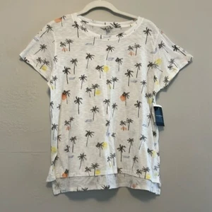 Lucky Brand women’s palm trees fruit short sleeve tee size large NWT - Picture 1 of 8