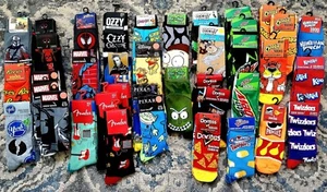 Variety Cartoon Character Comics Marvel/Disney & Food/Drink Brand Socks NWT - Picture 1 of 70