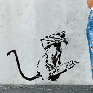 Banksy Ratte Mit Messer Schablone, Graffiti Wand Street Kunst Malen Schablone - Bild 1 von 6