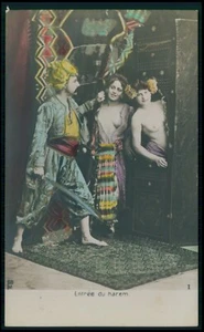 Juego de 10 mujeres desnudas árabe harén esclavas original siglo 1900 foto postal lote - Imagen 1 de 11