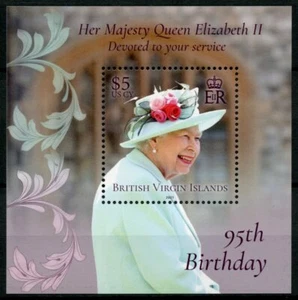 BVI Royalty Stamps 2021 MNH Queen Elizabeth II 95th Birthday 1v M/S - Picture 1 of 1