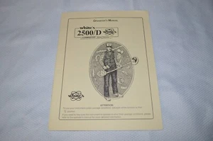 WHITE'S 2500/D COINMASTER METAL DETECTOR ~ OPERATOR'S MANUAL ~ BLACK ~ NEW - Picture 1 of 5
