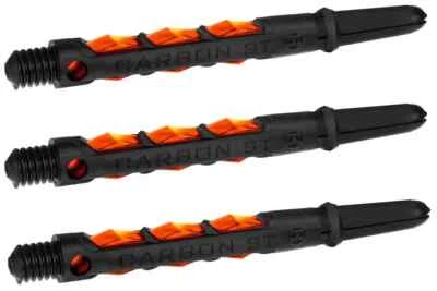 HARROWS Medium Black & Orange CARBON ST Dart Shafts: 1 set of 3