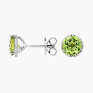 2.50 Ct Peridot Stud Earrings 925 Solid Sterling Silver - Picture 1 of 4