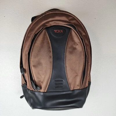 Tumi T2 Tech Marrón Balístico Nylon Cuero Mochila Laptop Viaje Bolso de Negocios Foto 1 de 4