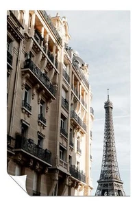 Architectural Building & the Eiffel Tower Artistic Poster Wall Art Home Decor - Picture 1 of 4