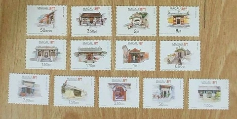 China Macao Macau  1992, 1993  and 1995 Temple set complete 13v mnh Cover