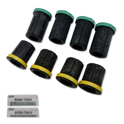 Buje de extremo de resorte de hoja trasera de goma negro 8 piezas para Toyota Hilux Vigo 2005 2015 Foto 1 de 4